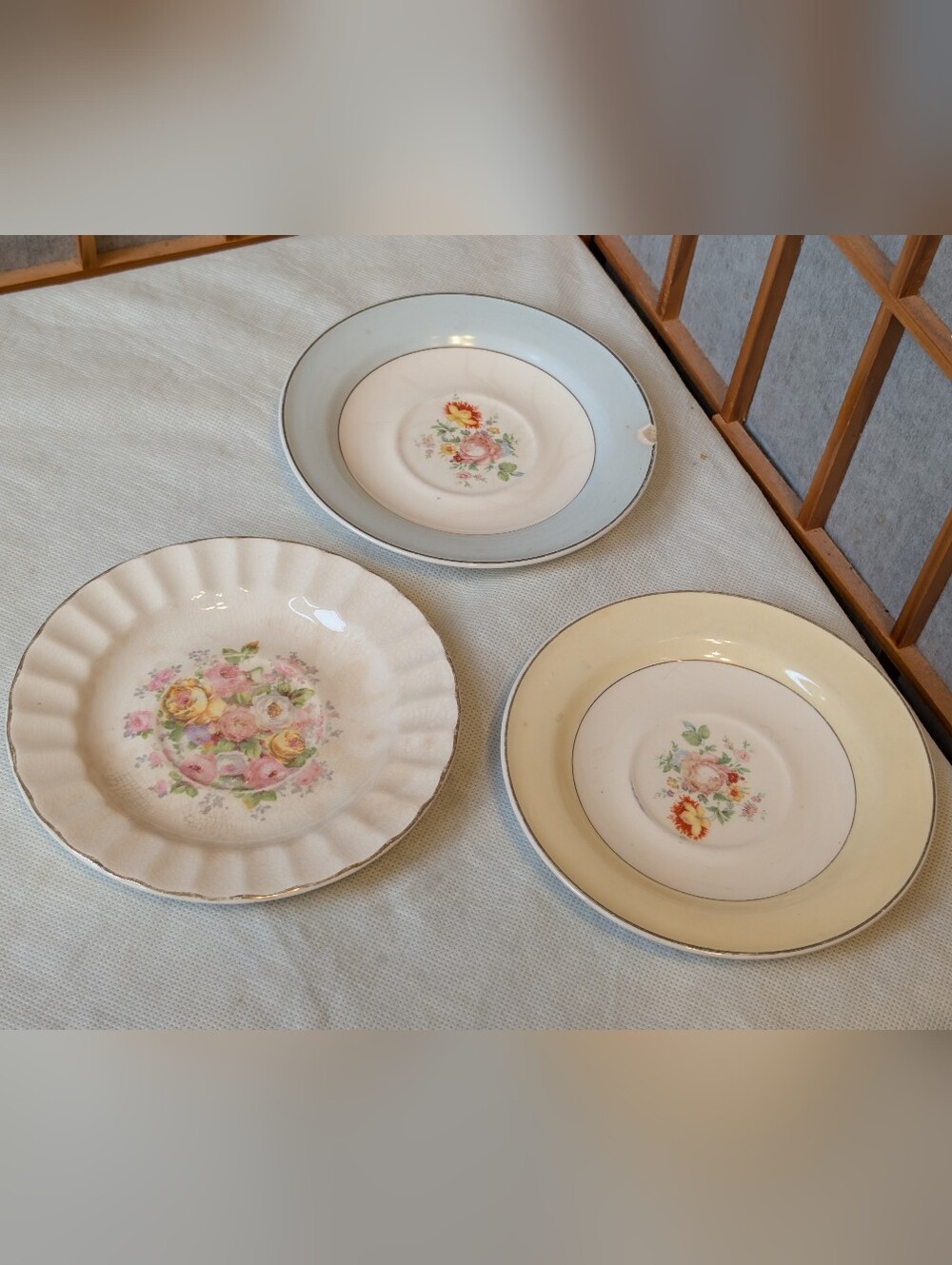 3 Vintage 1930s 1940s Saucers - 6" Plates Edwin M. Knowles China USA